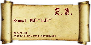 Rumpl Máté névjegykártya